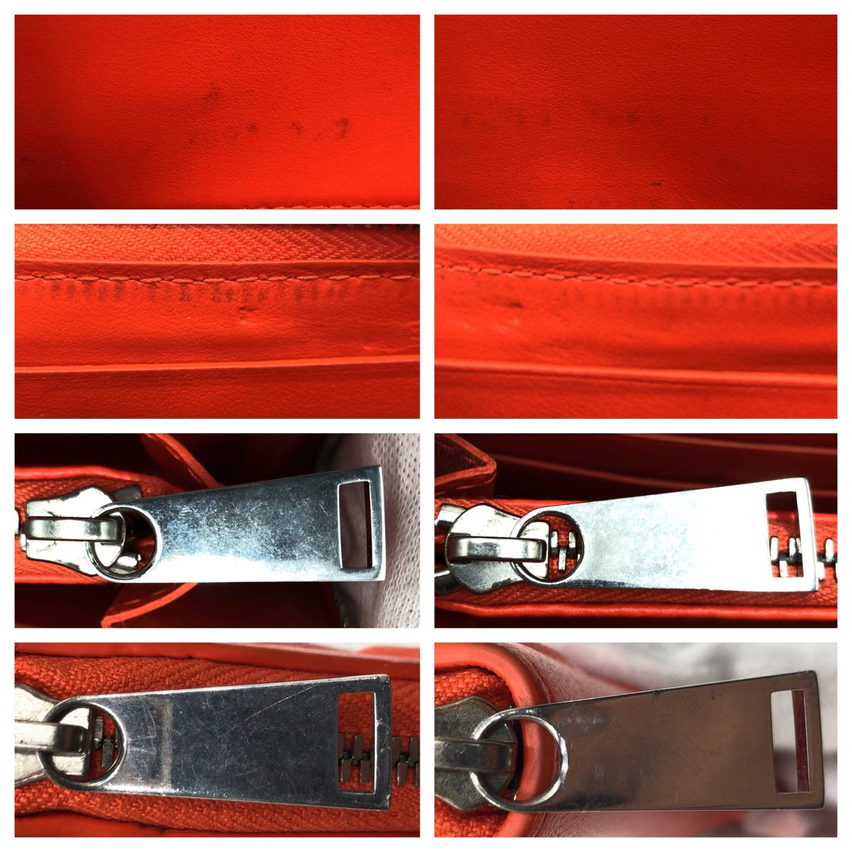 BOTTEGAVENETA ボッテガヴェネタ エンボスレザー オレンジ シルバー金具 レザー 長財布 ロングウォレット ラウンドファスナー  メンズ