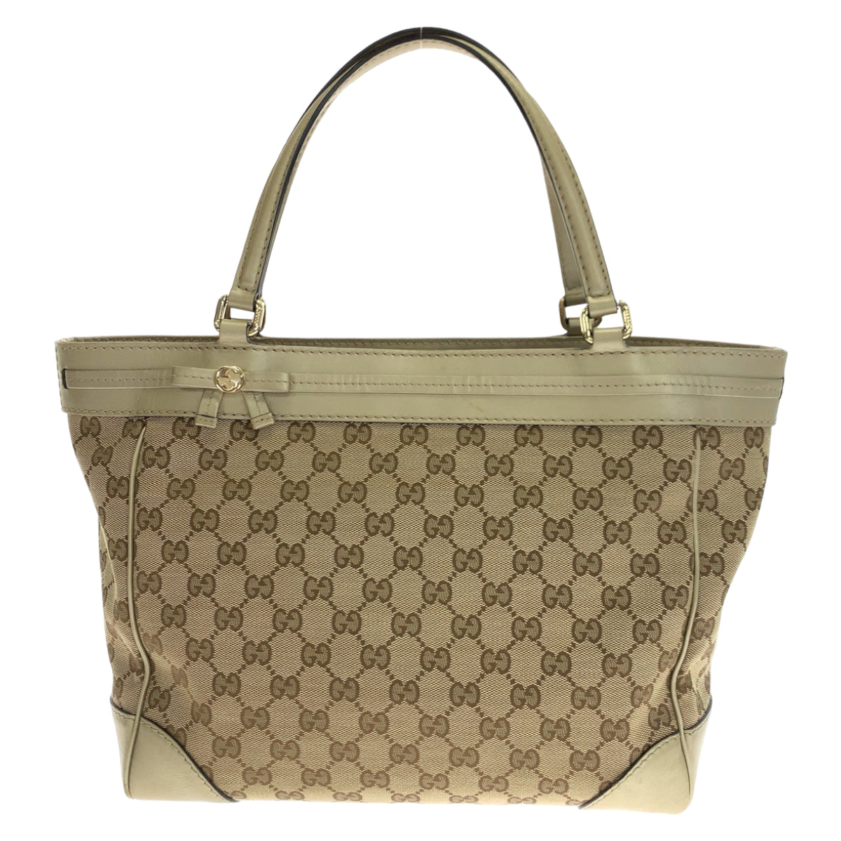 GUCCI グッチ メイフェア リボン ベージュ ブラウン 茶 ゴールド金具 GGキャンバス 257061 トートバッグ ハンドバッグ  レディース