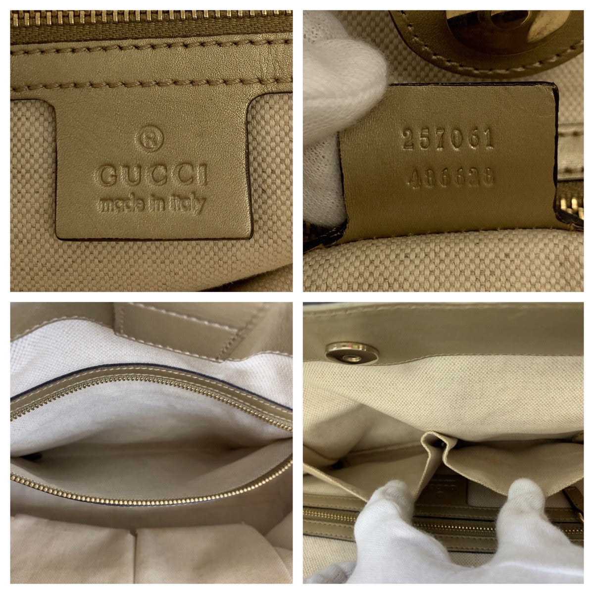 GUCCI グッチ メイフェア リボン ベージュ ブラウン 茶 ゴールド金具 GGキャンバス 257061 トートバッグ ハンドバッグ  レディース