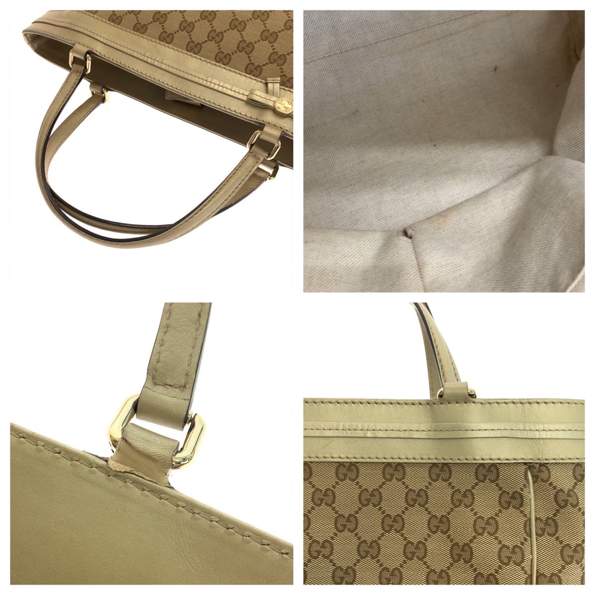 GUCCI グッチ メイフェア リボン ベージュ ブラウン 茶 ゴールド金具 GGキャンバス 257061 トートバッグ ハンドバッグ  レディース