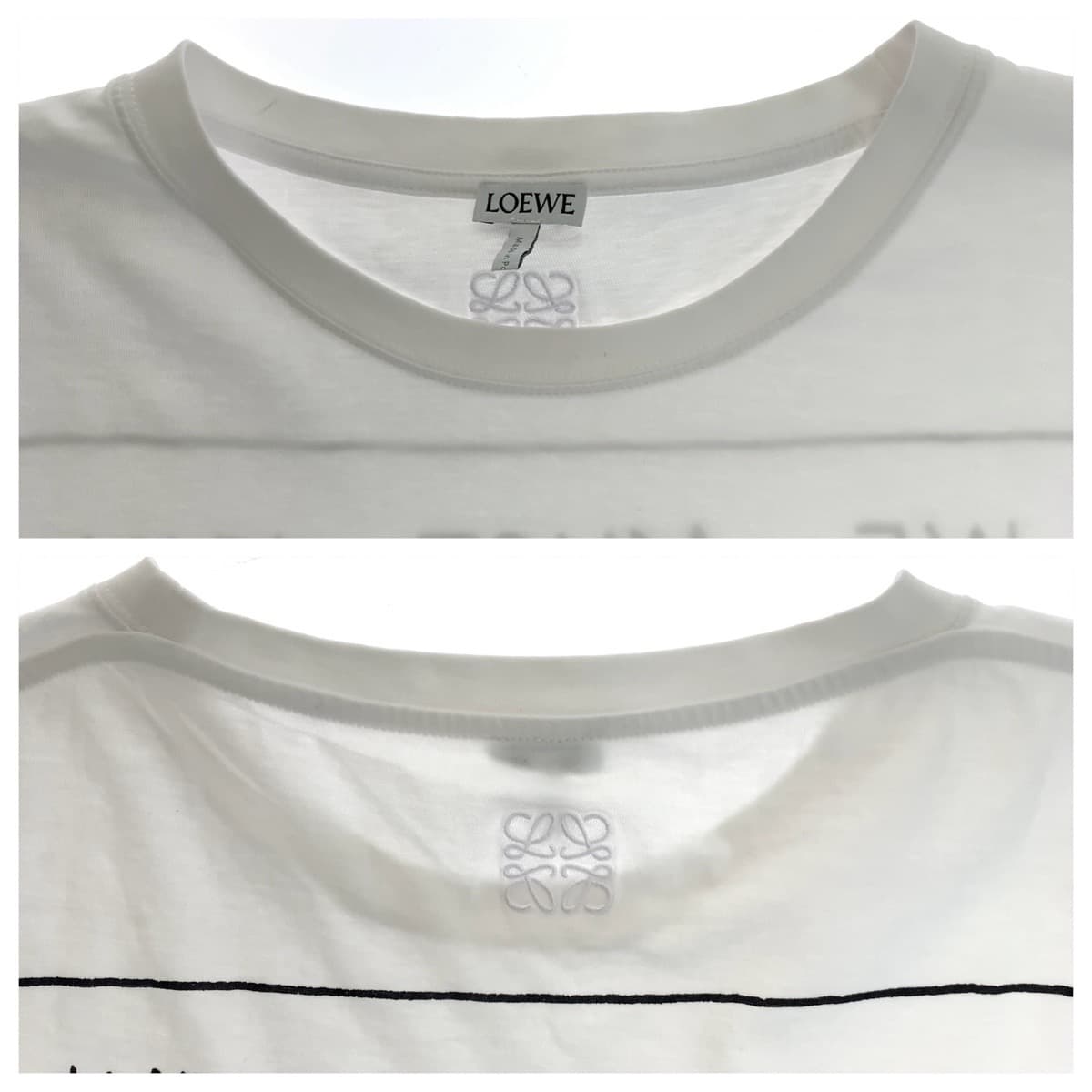 10556
LOEWE ロエベ アナグラム刺繍 サイズXL ホワイト コットン 半袖Tシャツ クルーネック  メンズ