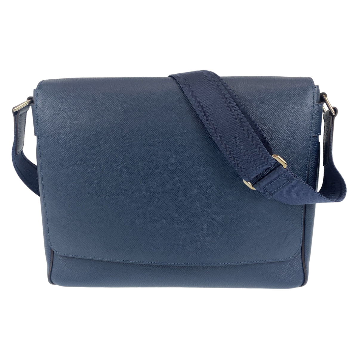 LOUIS VUITTON ルイヴィトン タイガ ロマン MM ネイビー 紺 シルバー金具 レザー M32814 斜め掛け ショルダーバッグ  メンズ