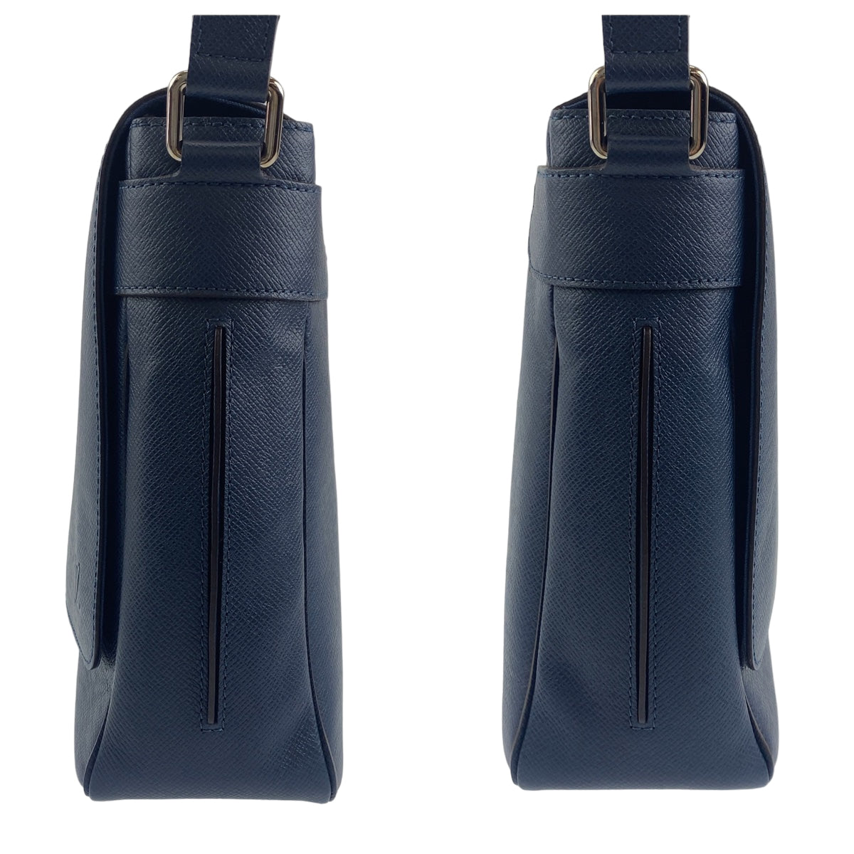 LOUIS VUITTON ルイヴィトン タイガ ロマン MM ネイビー 紺 シルバー金具 レザー M32814 斜め掛け ショルダーバッグ  メンズ