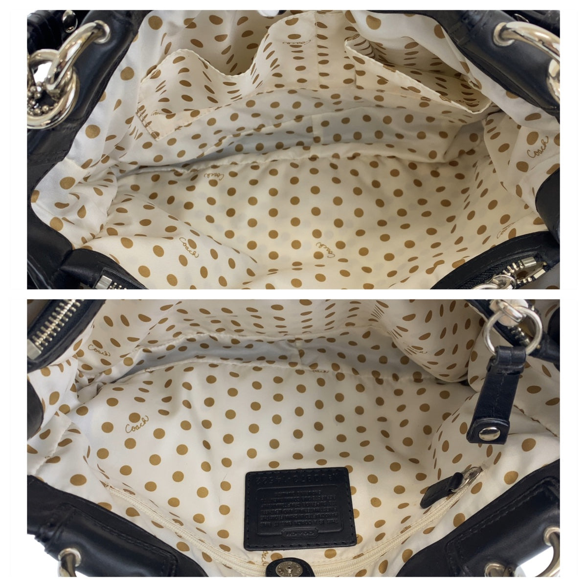 2535
COACH コーチ ブラック 黒 シルバー金具 レザー ショルダーバッグ 肩掛け  レディース