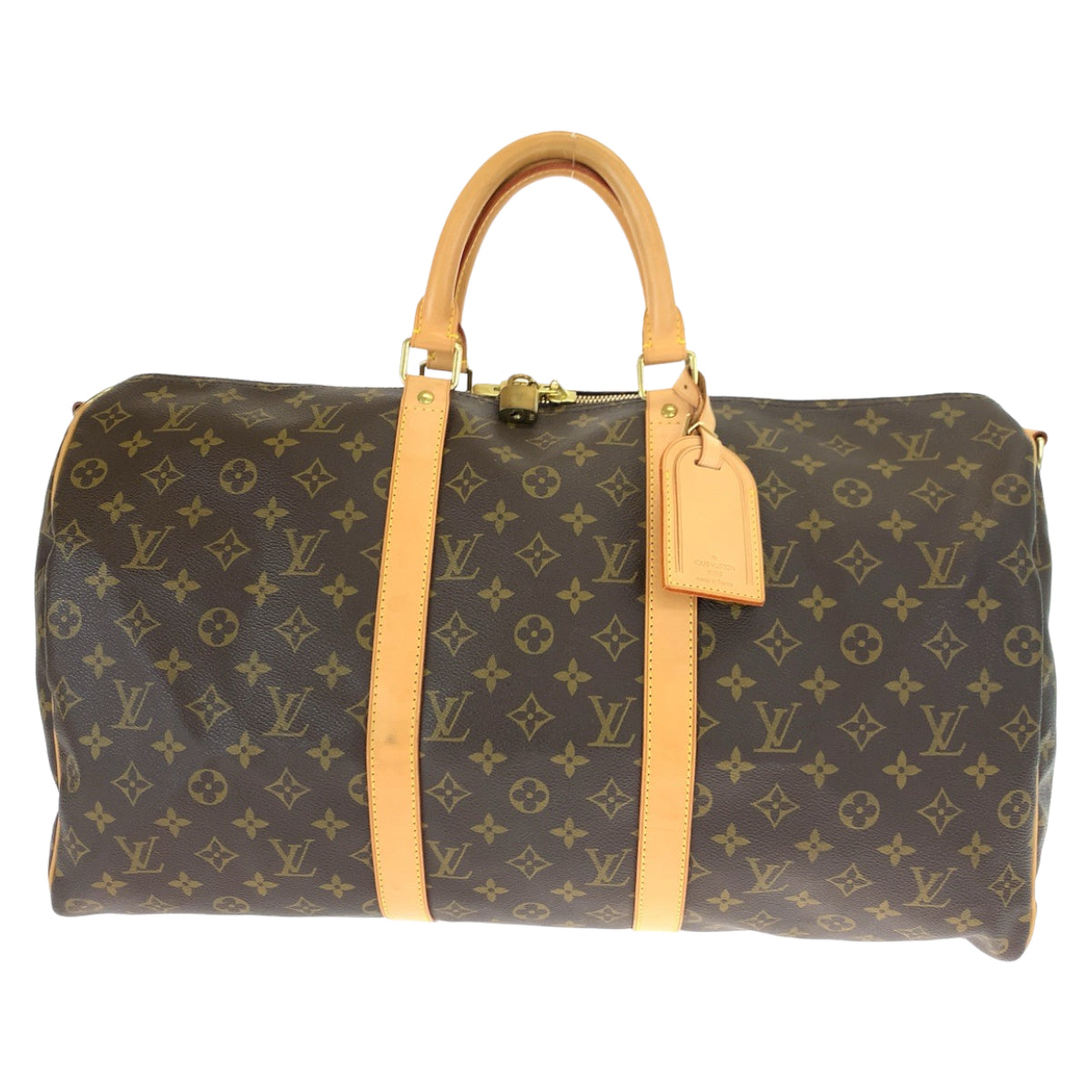 LOUIS VUITTON ルイヴィトン モノグラム キーポル50 ブラウン 茶 ベージュ ゴールド金具 PVC M41426 ボストンバッグ 旅行バッグ  レディース