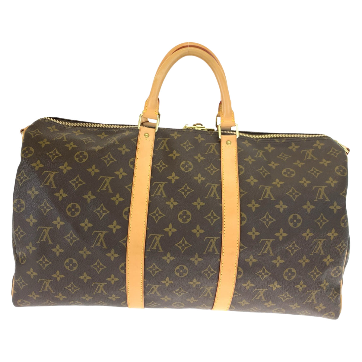 LOUIS VUITTON ルイヴィトン モノグラム キーポル50 ブラウン 茶 ベージュ ゴールド金具 PVC M41426 ボストンバッグ 旅行バッグ  レディース