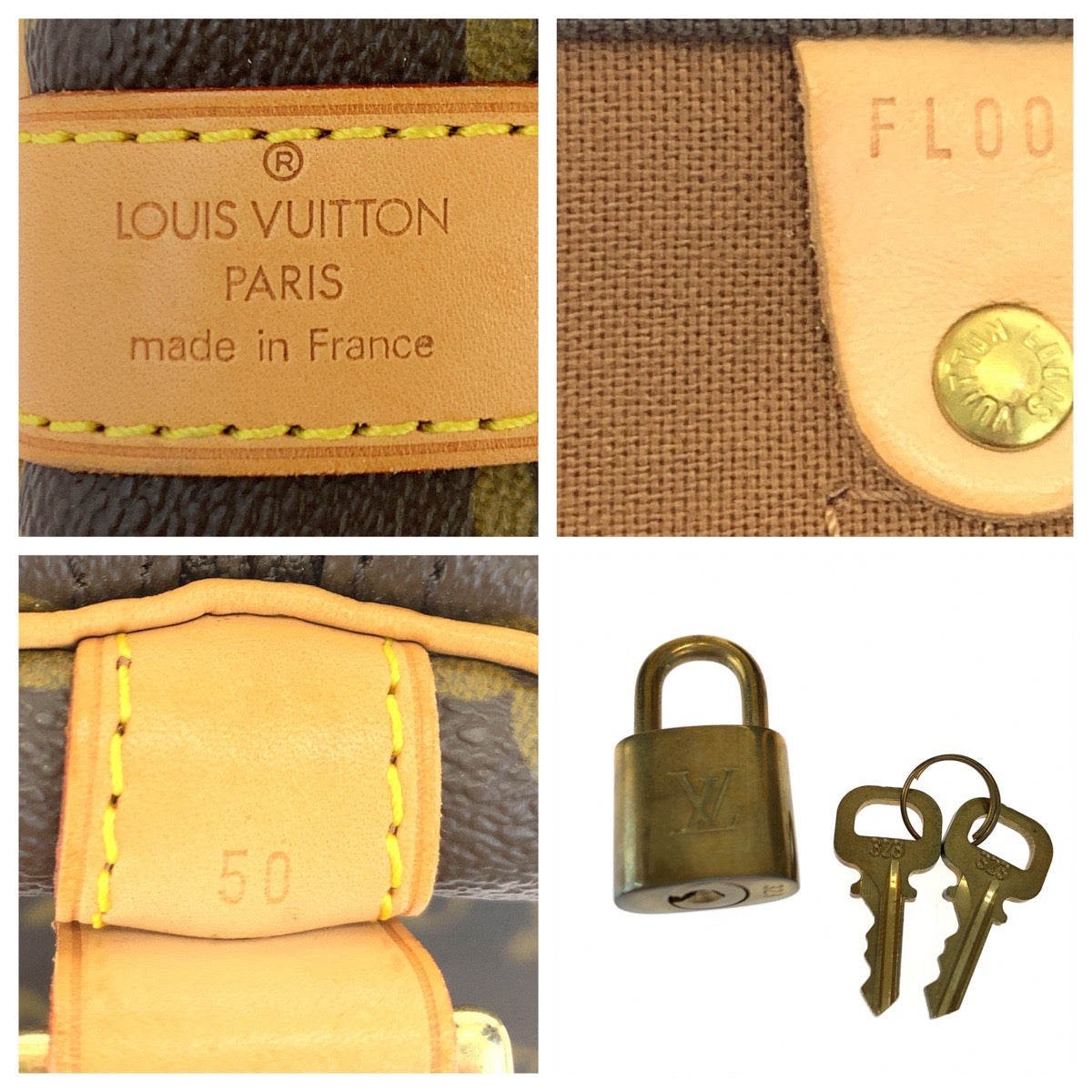 LOUIS VUITTON ルイヴィトン モノグラム キーポル50 ブラウン 茶 ベージュ ゴールド金具 PVC M41426 ボストンバッグ 旅行バッグ  レディース