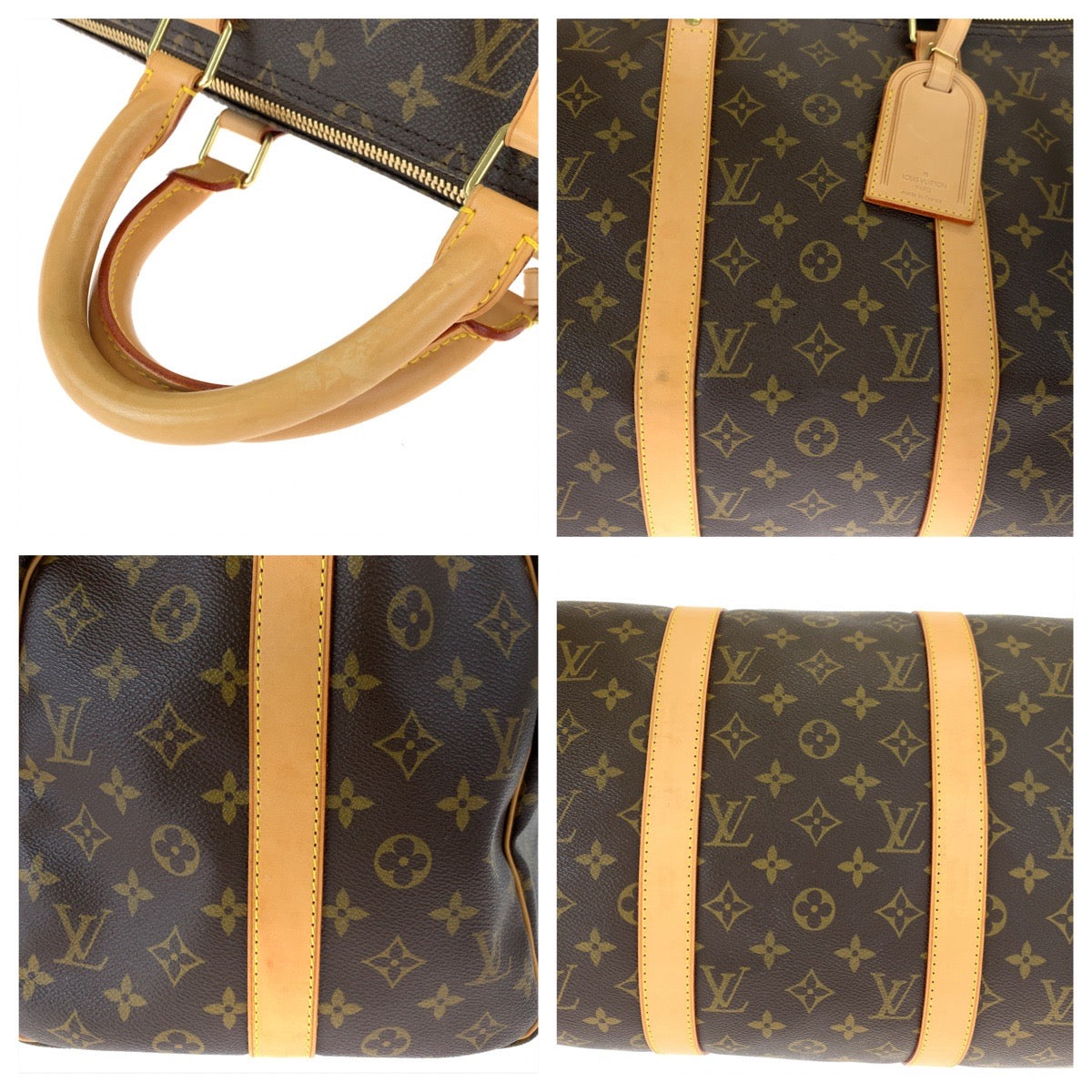 LOUIS VUITTON ルイヴィトン モノグラム キーポル50 ブラウン 茶 ベージュ ゴールド金具 PVC M41426 ボストンバッグ 旅行バッグ  レディース