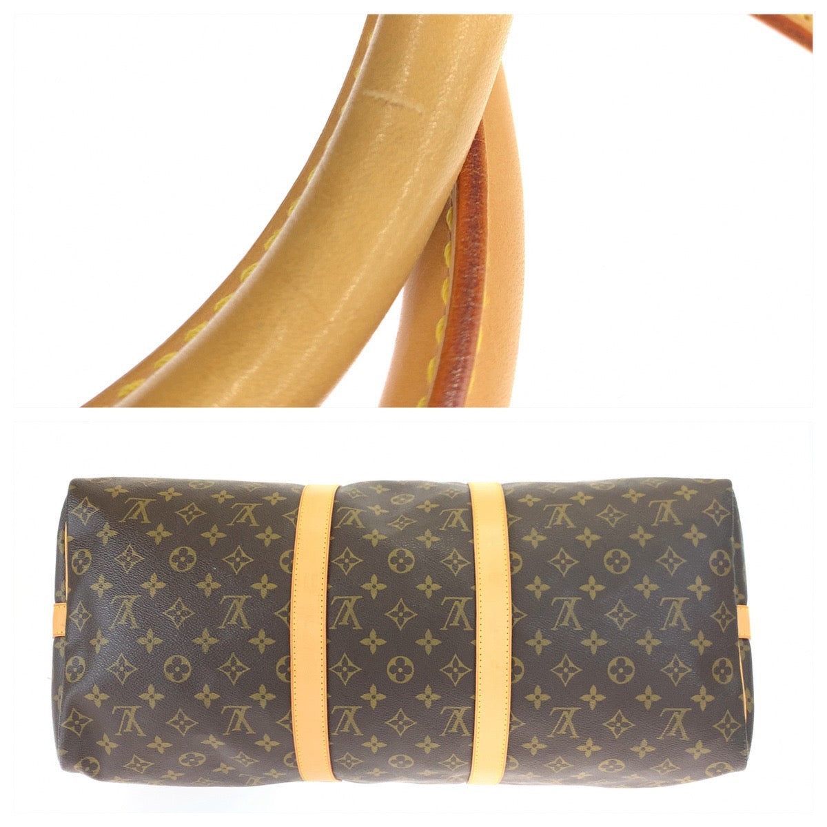 LOUIS VUITTON ルイヴィトン モノグラム キーポル50 ブラウン 茶 ベージュ ゴールド金具 PVC M41426 ボストンバッグ 旅行バッグ  レディース