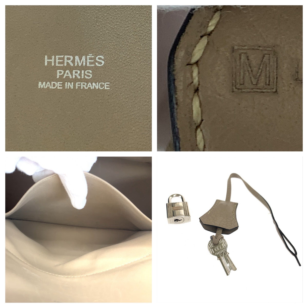 HERMES エルメス ボリード31 ベージュ シルバー金具 レザー / トリヨンクレマンス ショルダーバッグ ハンドバッグ 2way  レディース