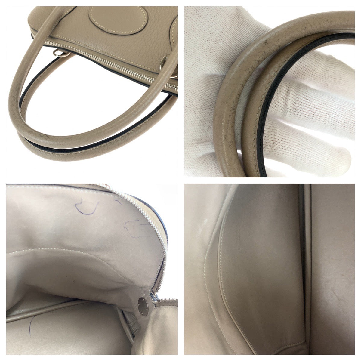 HERMES エルメス ボリード31 ベージュ シルバー金具 レザー / トリヨンクレマンス ショルダーバッグ ハンドバッグ 2way  レディース