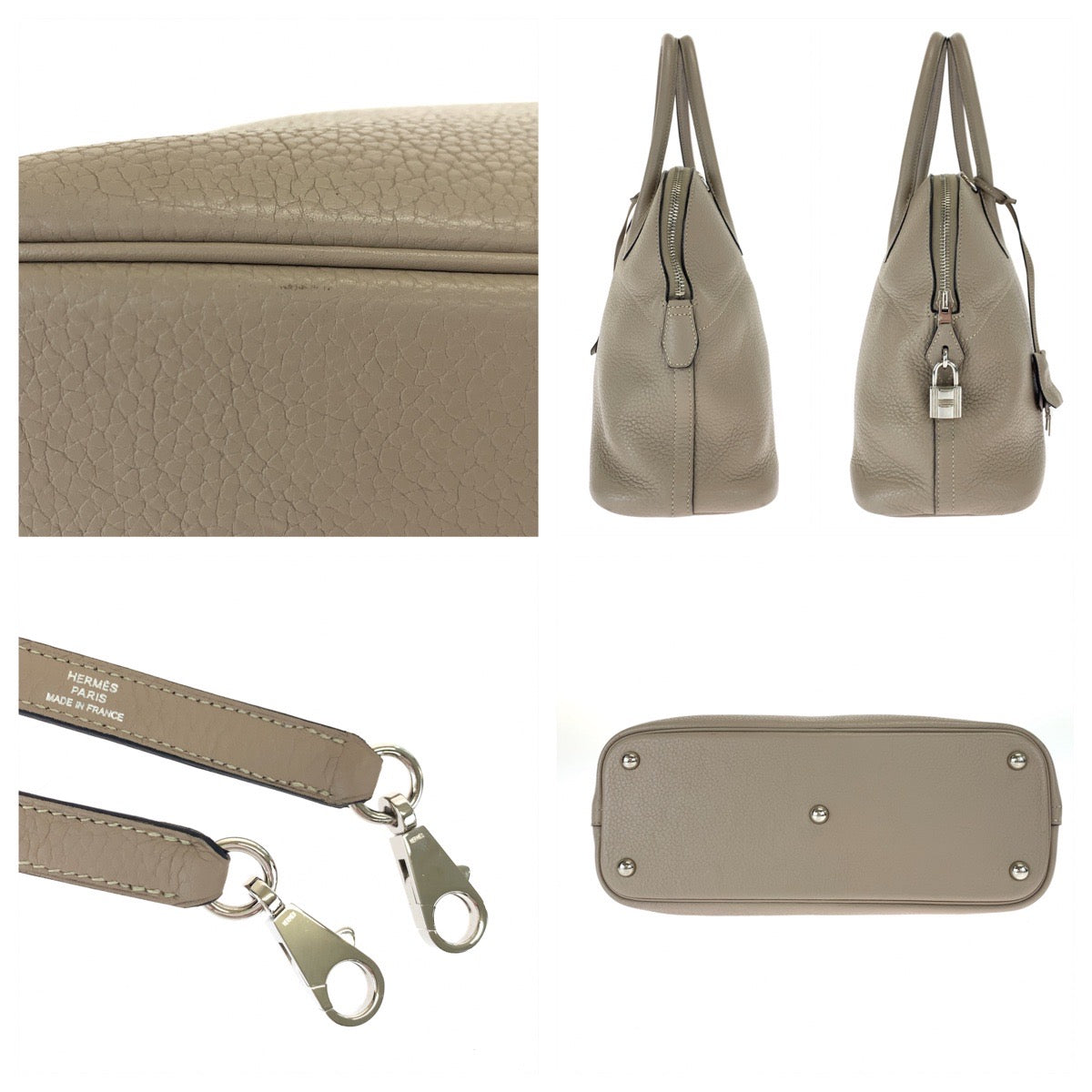 HERMES エルメス ボリード31 ベージュ シルバー金具 レザー / トリヨンクレマンス ショルダーバッグ ハンドバッグ 2way  レディース