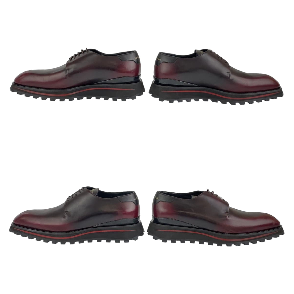 LOUIS VUITTON ルイヴィトン ゴンクール パティーヌ サイズ7.5 ボルドー バーガンディ ブラック 黒 レザー ダービーシューズ 厚底 レースアップ  メンズ