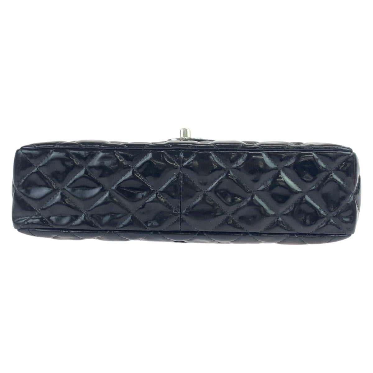 CHANEL シャネル ヴィンテージ マトラッセ クラシックフラップ ココマーク ターンロック エナメル ブラック 黒  シルバー金具 パテントレザー チェーンショルダー 斜め掛け  レディース