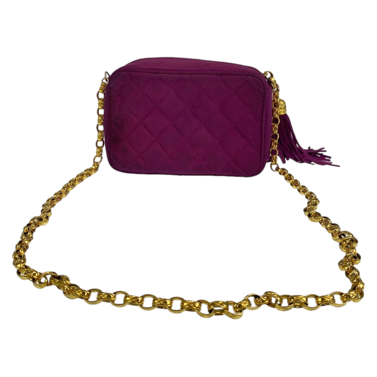 CHANEL シャネル ヴィンテージ ココマーク タッセル マトラッセ パープル 紫 ゴールド金具 スウェード ショルダーバッグ 斜め掛け  レディース