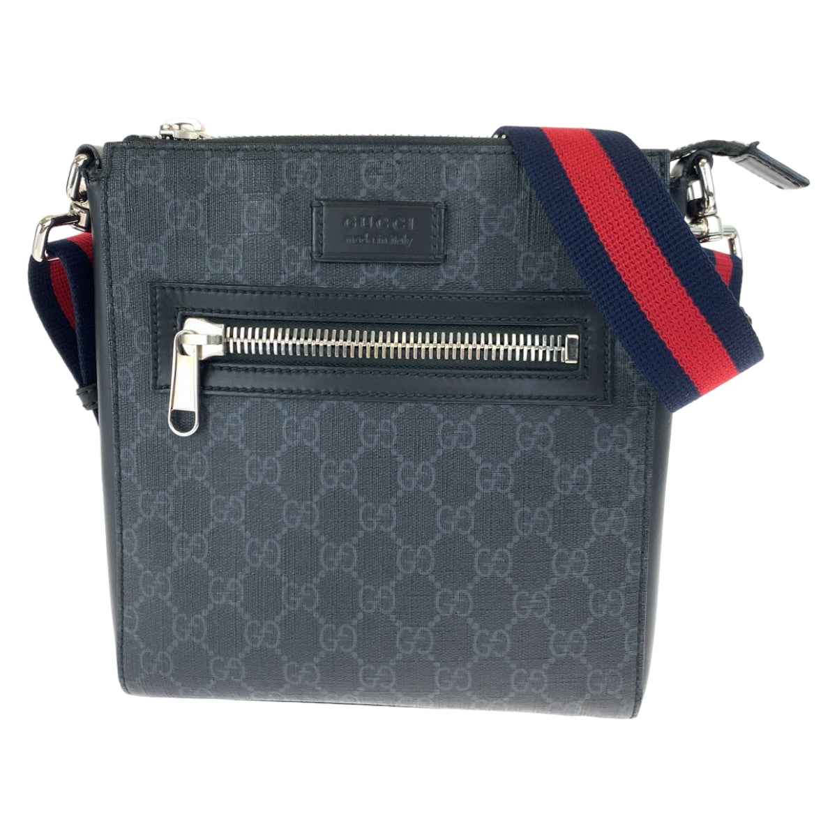 GUCCI グッチ シェリーライン ブラック 黒 ネイビー 紺 レッド 赤 シルバー金具 GGスプリームキャンバス 523599 ショルダーバッグ 斜め掛け  メンズ