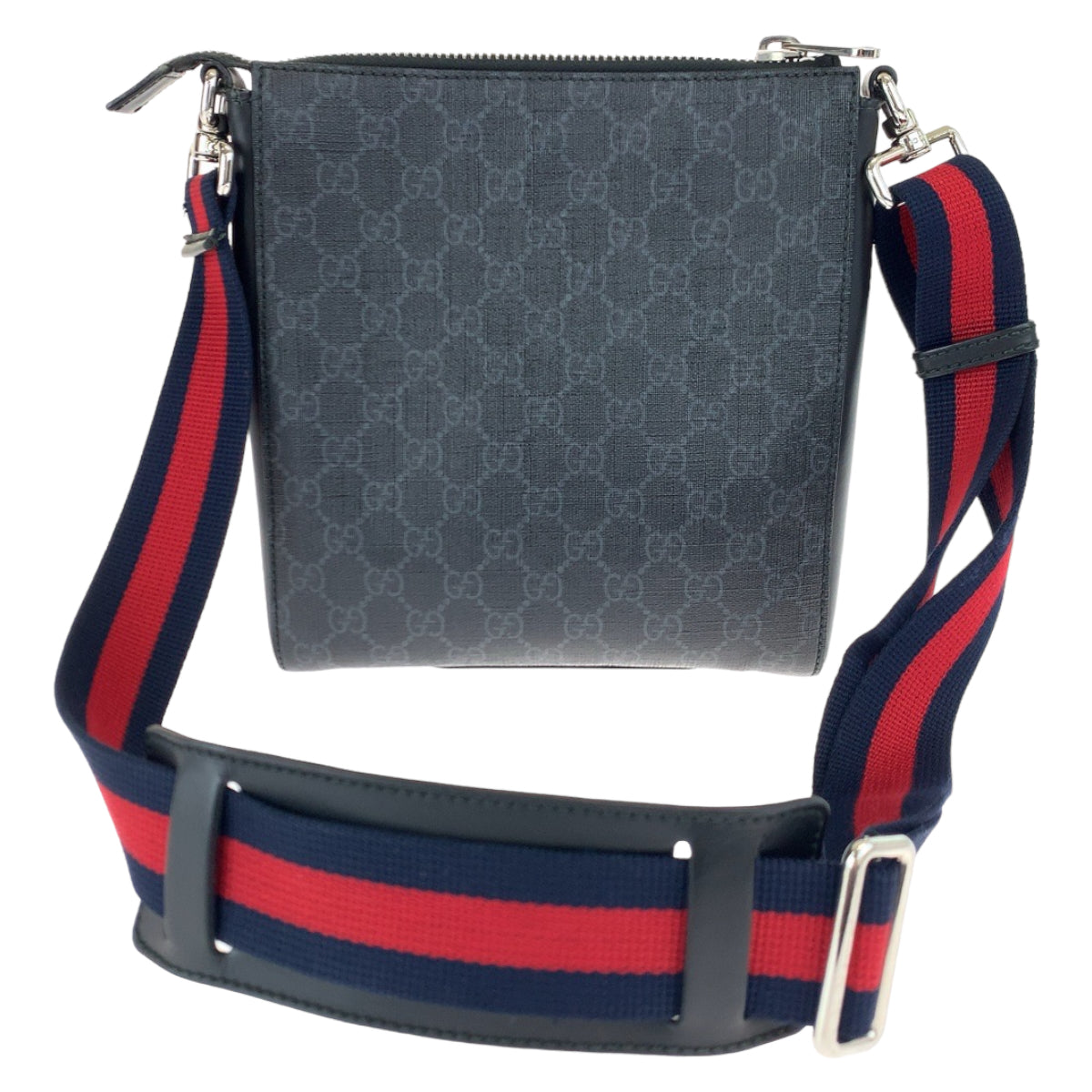 GUCCI グッチ シェリーライン ブラック 黒 ネイビー 紺 レッド 赤 シルバー金具 GGスプリームキャンバス 523599 ショルダーバッグ 斜め掛け  メンズ