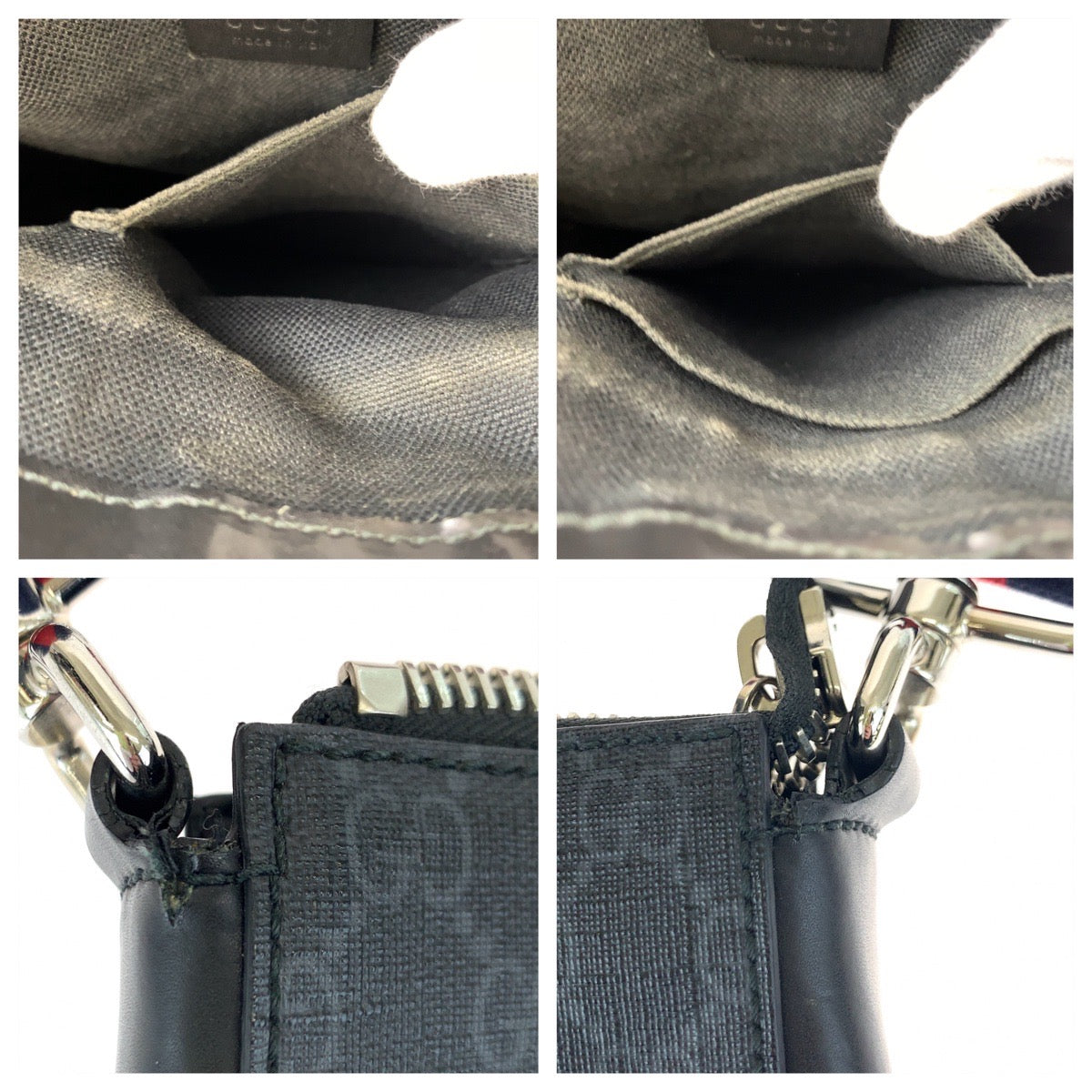 GUCCI グッチ シェリーライン ブラック 黒 ネイビー 紺 レッド 赤 シルバー金具 GGスプリームキャンバス 523599 ショルダーバッグ 斜め掛け  メンズ