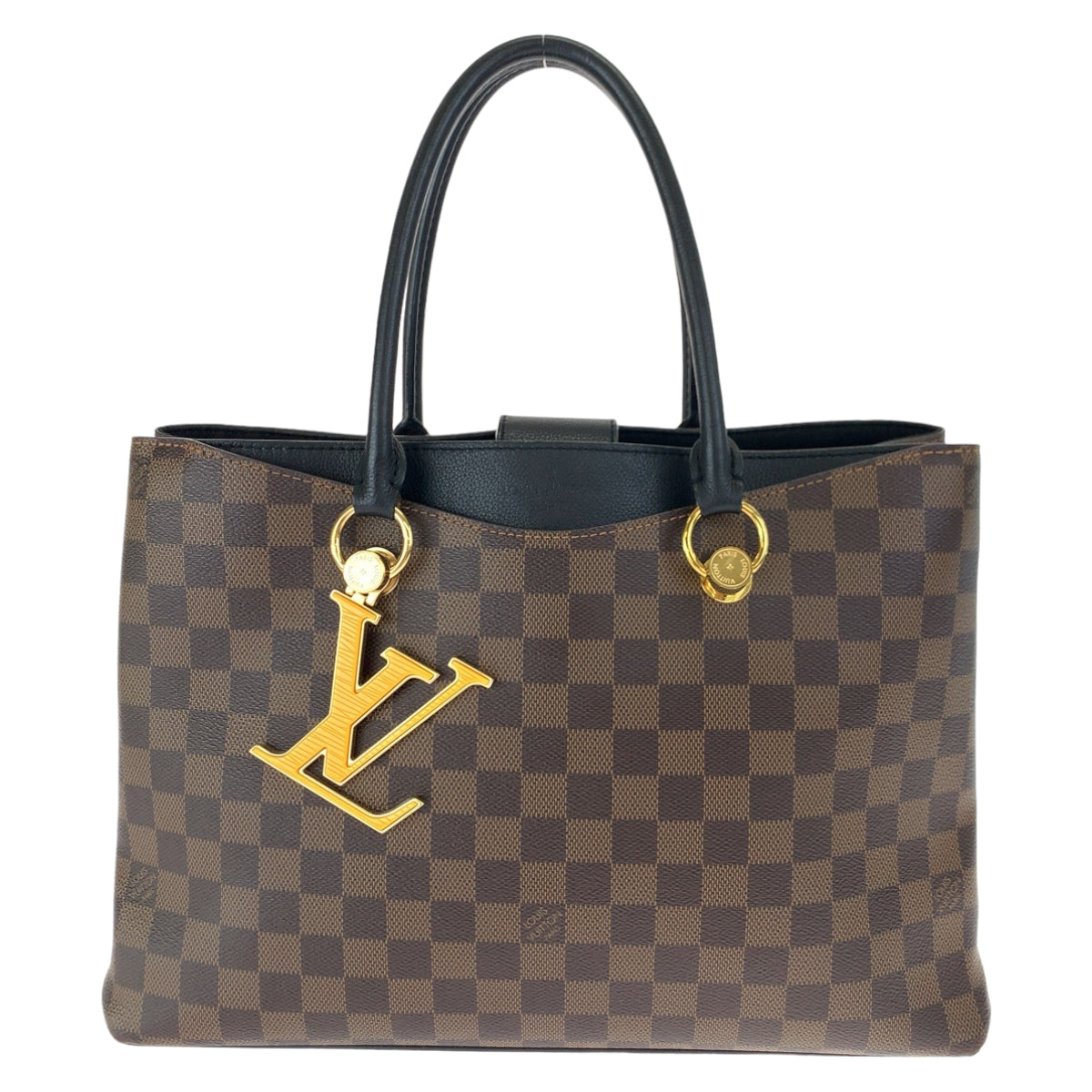 LOUIS VUITTON ルイヴィトン ダミエ エベヌ リバーサイド ブラウン 茶 ブラック 黒 ゴールド金具 PVC N40050 ハンドバッグ トートバッグ  レディース