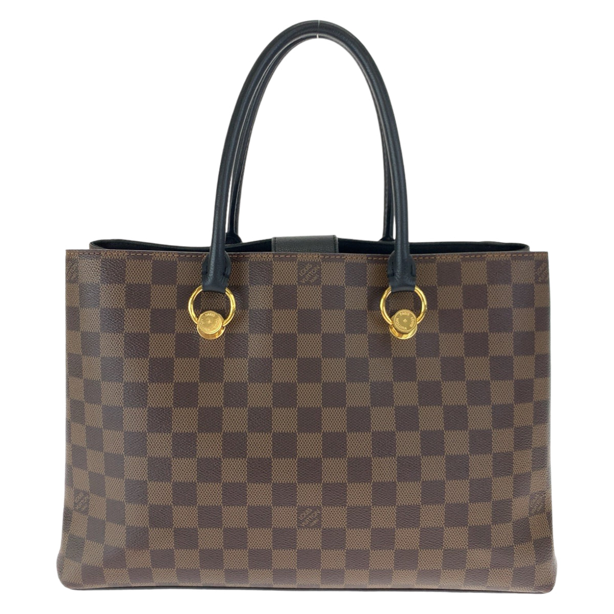 LOUIS VUITTON ルイヴィトン ダミエ エベヌ リバーサイド ブラウン 茶 ブラック 黒 ゴールド金具 PVC N40050 ハンドバッグ トートバッグ  レディース