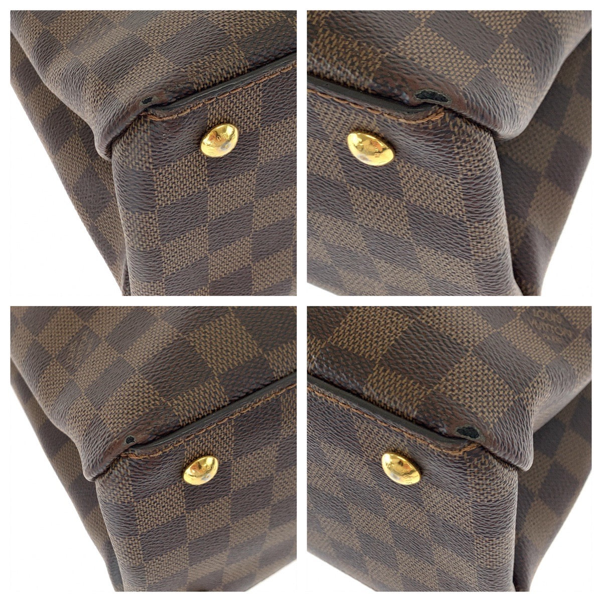 LOUIS VUITTON ルイヴィトン ダミエ エベヌ リバーサイド ブラウン 茶 ブラック 黒 ゴールド金具 PVC N40050 ハンドバッグ トートバッグ  レディース