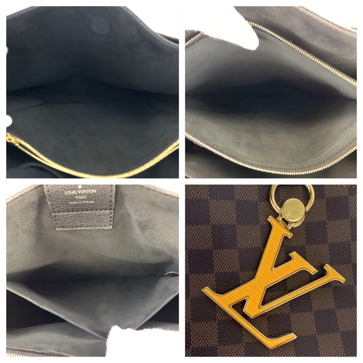 LOUIS VUITTON ルイヴィトン ダミエ エベヌ リバーサイド ブラウン 茶 ブラック 黒 ゴールド金具 PVC N40050 ハンドバッグ トートバッグ  レディース