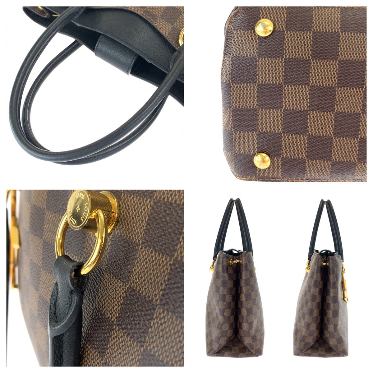 LOUIS VUITTON ルイヴィトン ダミエ エベヌ リバーサイド ブラウン 茶 ブラック 黒 ゴールド金具 PVC N40050 ハンドバッグ トートバッグ  レディース