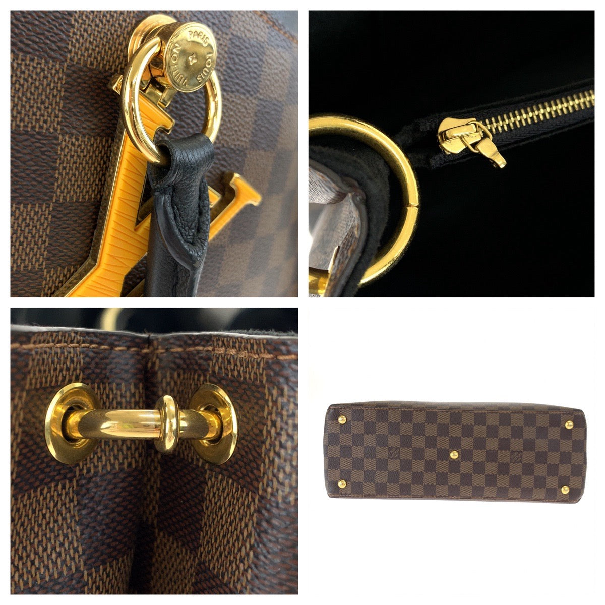 LOUIS VUITTON ルイヴィトン ダミエ エベヌ リバーサイド ブラウン 茶 ブラック 黒 ゴールド金具 PVC N40050 ハンドバッグ トートバッグ  レディース