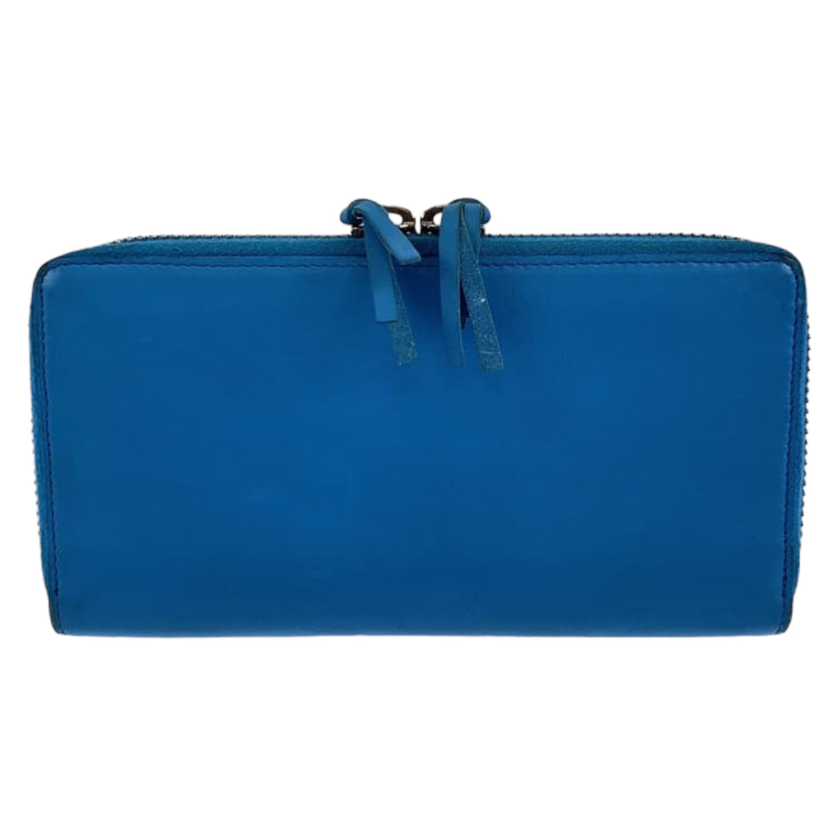 BALENCIAGA バレンシアガ ペーパーコンチネンタル スカイブルー シルバー金具 レザー 381226 ジップアラウンド ラウンドファスナー 男女兼用  レディース