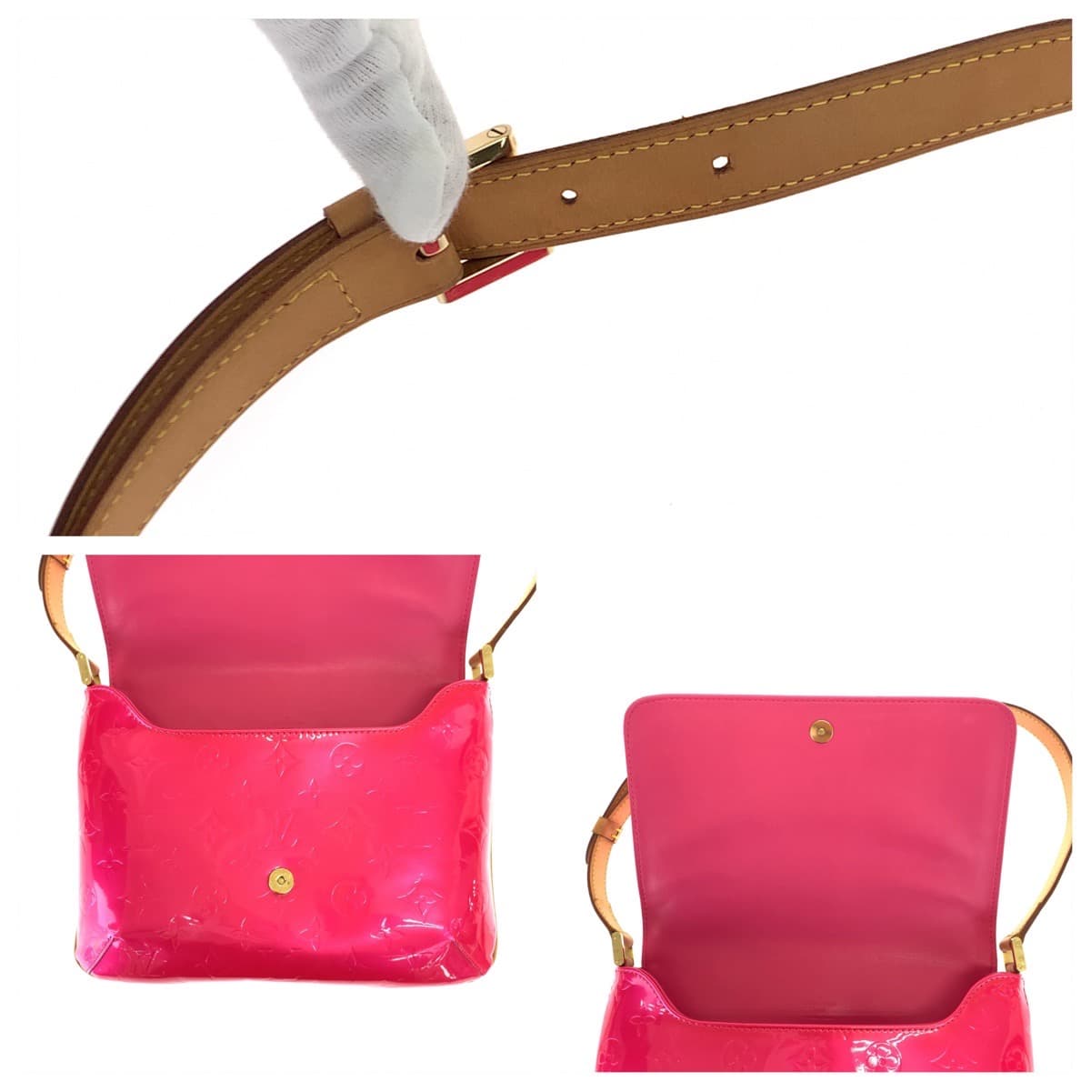 10571
LOUIS VUITTON ルイヴィトン ヴェルニ トンプソンストリート フューシャピンク ピンク ヴェルニ M91215 ショルダーバッグ ポシェット  レディース