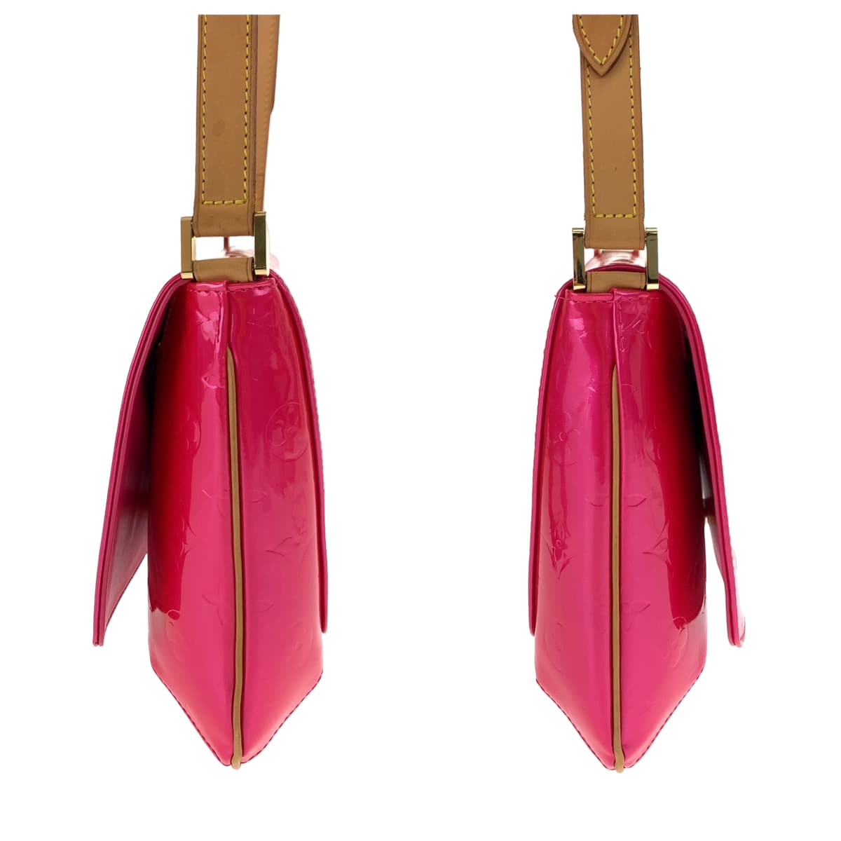 10571
LOUIS VUITTON ルイヴィトン ヴェルニ トンプソンストリート フューシャピンク ピンク ヴェルニ M91215 ショルダーバッグ ポシェット  レディース