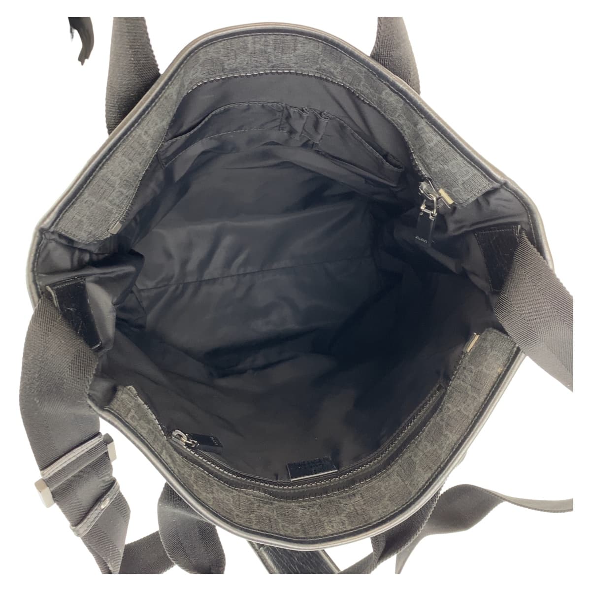 GUCCI グッチ GGスプリーム ブラック 黒 ブラック金具 PVC / レザー 162163 トートバッグ ショルダーバッグ 2way  メンズ