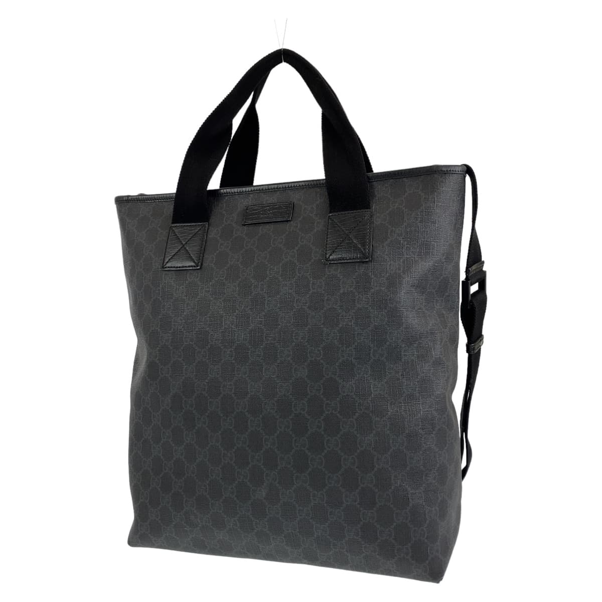 GUCCI グッチ GGスプリーム ブラック 黒 ブラック金具 PVC / レザー 162163 トートバッグ ショルダーバッグ 2way  メンズ