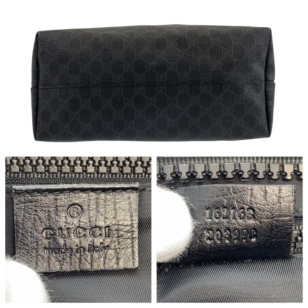 GUCCI グッチ GGスプリーム ブラック 黒 ブラック金具 PVC / レザー 162163 トートバッグ ショルダーバッグ 2way  メンズ