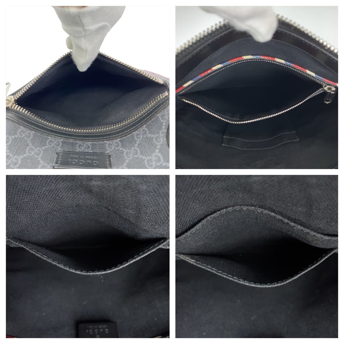 GUCCI グッチ クーリエ GGスプリーム シェリーライン GG柄 ブラック 黒 シルバー金具 PVC / レザー 474137 ショルダーバッグ 肩掛け  メンズ