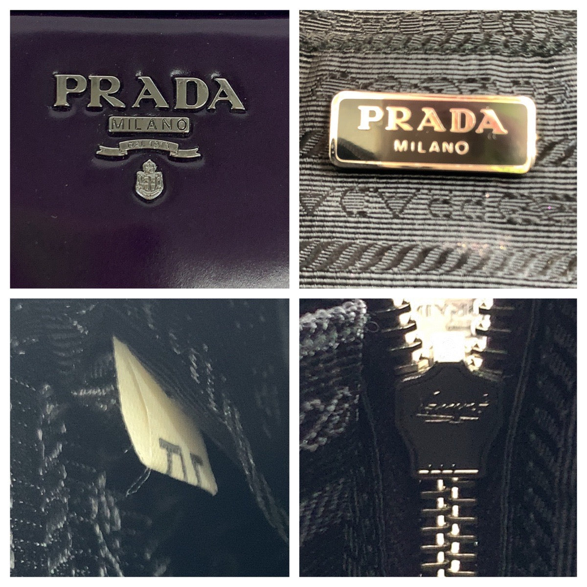 PRADA Prada Triangle Logo Plate Purple Silver Hardware Patent Leather Shoulder Bag Crossbody Women's