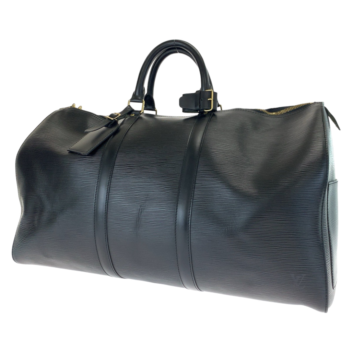 LOUIS VUITTON ルイヴィトン エピ キーポル55 ブラック 黒 ゴールド金具 エピレザー M42952 ボストンバッグ 旅行バッグ  メンズ