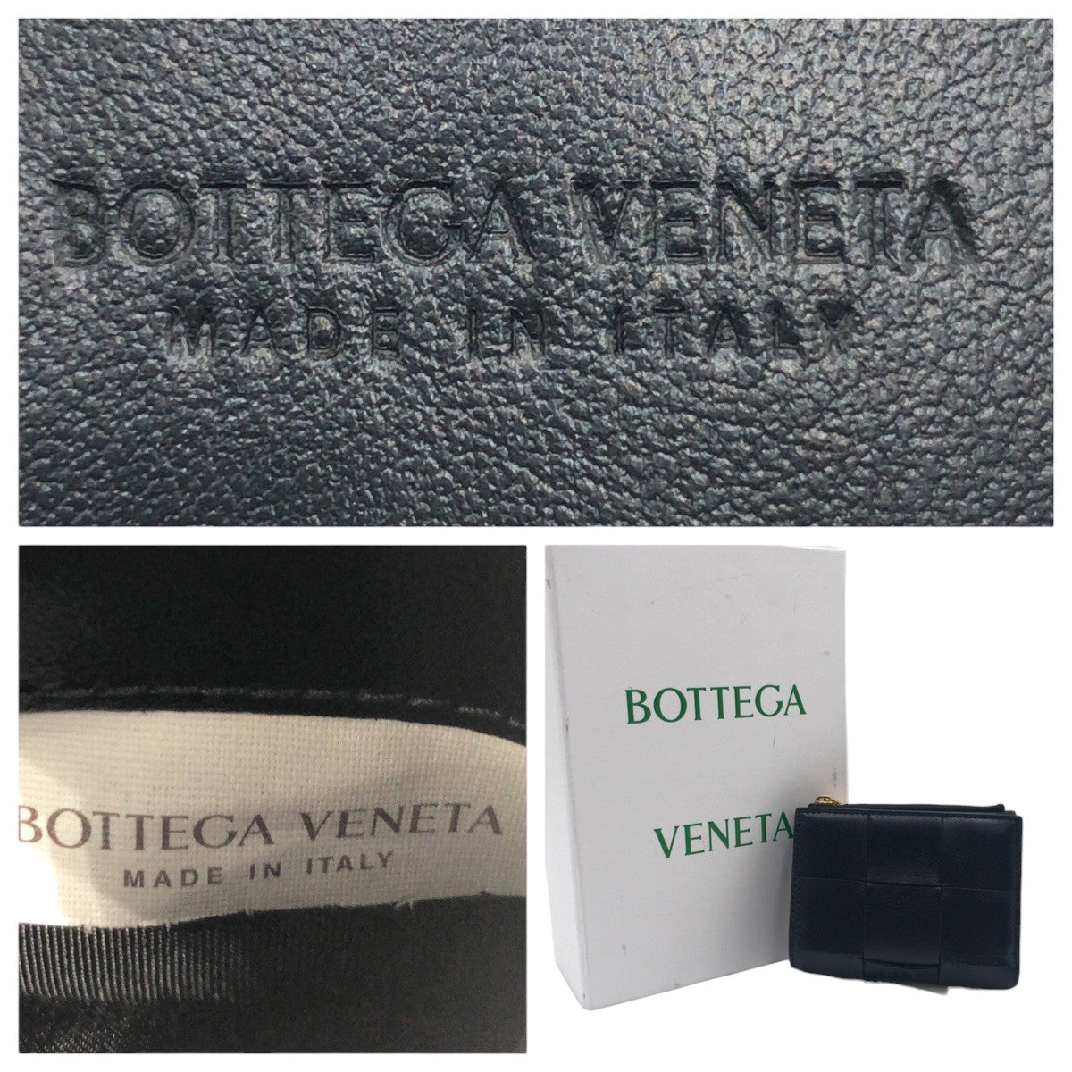 BOTTEGAVENETA ボッテガヴェネタ マキシイントレチャート 男女兼用 ブラック 黒 シルバー金具 レザー 二つ折り財布 コンパクトウォレット  レディース