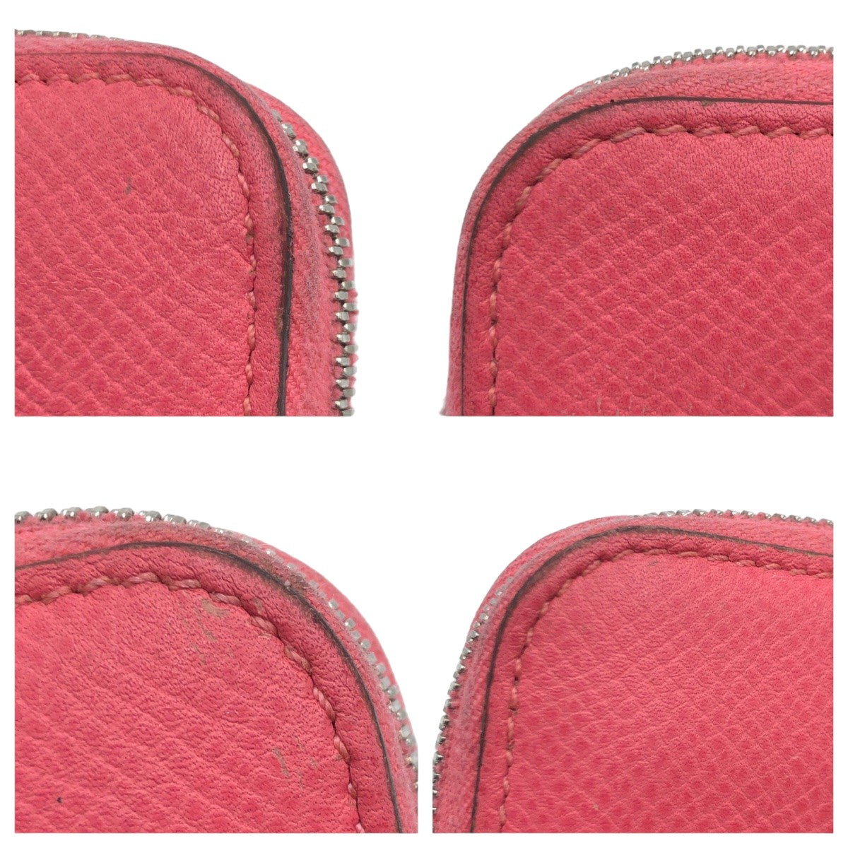 10580
HERMES エルメス アザップ シルクインコンパクト ピンク ローズアザレ シルバー金具 ヴォーエプソン 折財布 コンパクトウォレット D刻印  レディース