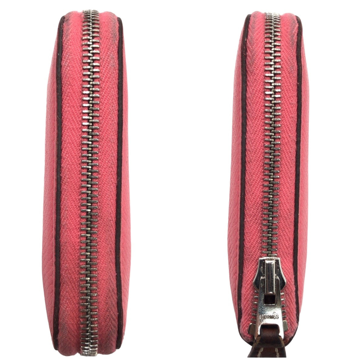 10580
HERMES エルメス アザップ シルクインコンパクト ピンク ローズアザレ シルバー金具 ヴォーエプソン 折財布 コンパクトウォレット D刻印  レディース