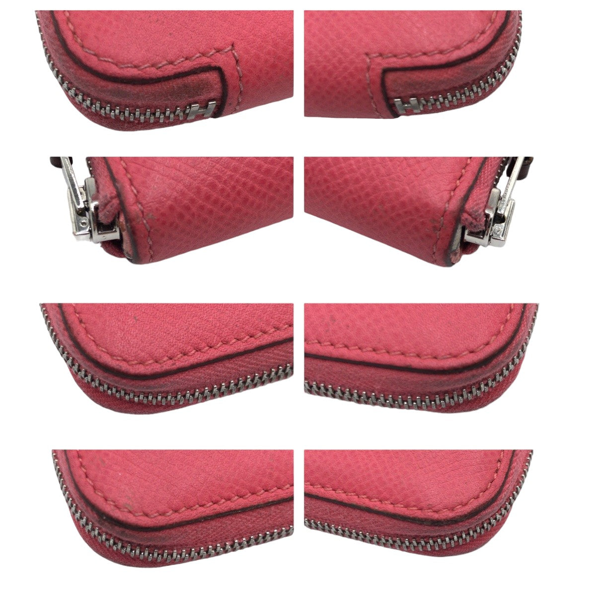 10580
HERMES エルメス アザップ シルクインコンパクト ピンク ローズアザレ シルバー金具 ヴォーエプソン 折財布 コンパクトウォレット D刻印  レディース