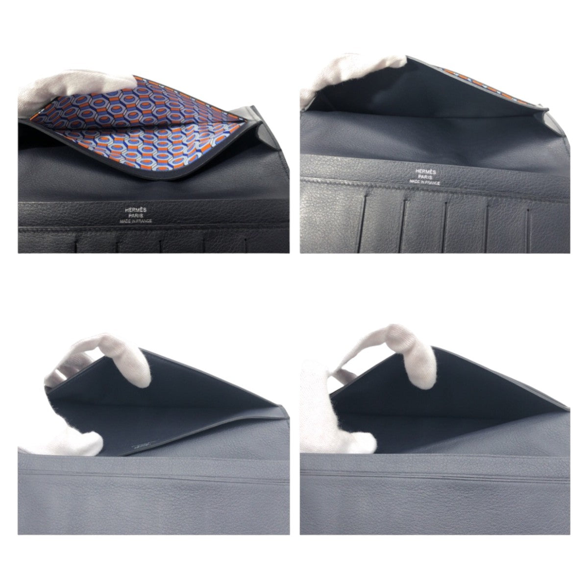 10583
HERMES エルメス シチズン ツイル ブラック 黒 レザー 札入れ 二つ折り財布 A刻印  メンズ A52