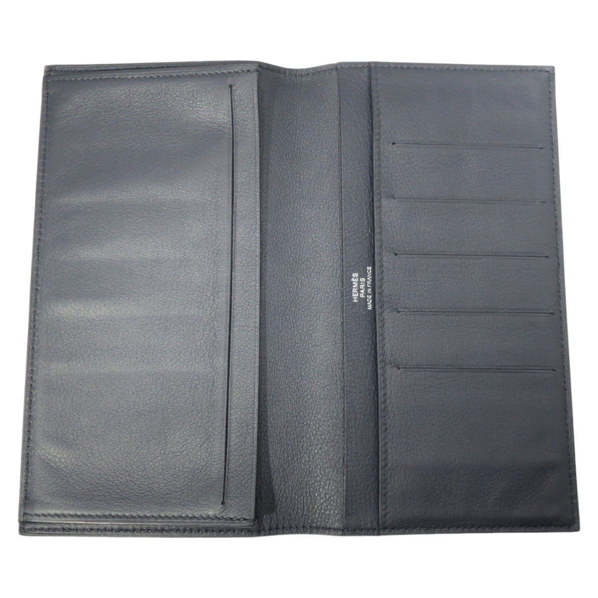 10583
HERMES エルメス シチズン ツイル ブラック 黒 レザー 札入れ 二つ折り財布 A刻印  メンズ A52