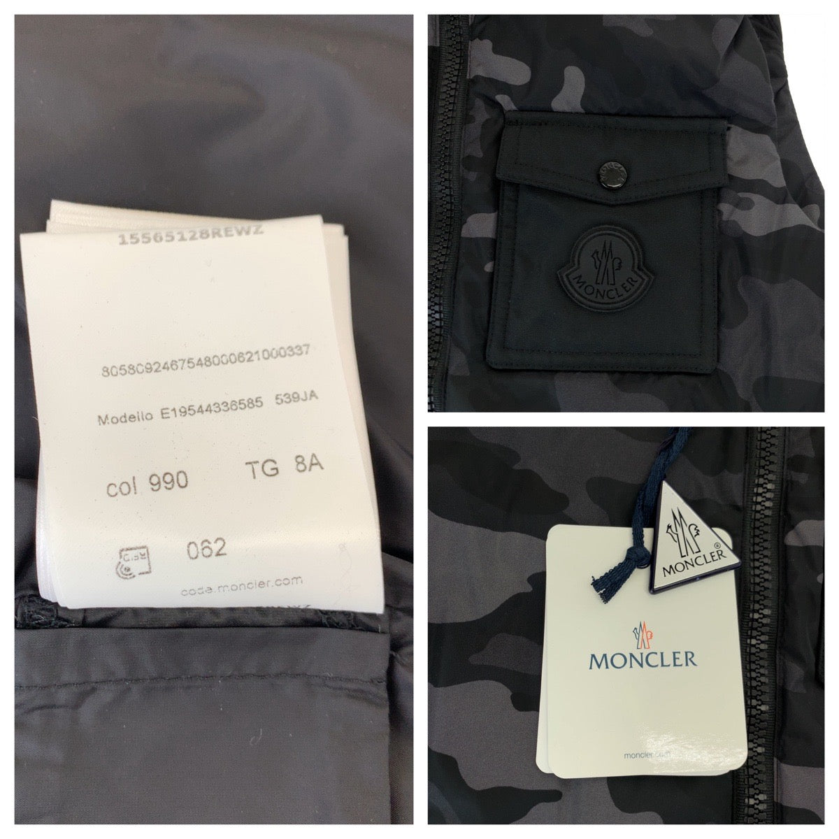 17963
MONCLER モンクレール カモフラ柄 迷彩柄 DRUM GILET サイズ130 ブラック ナイロン 5909169175 ダウンベスト フード取り外し可 キッズ S40