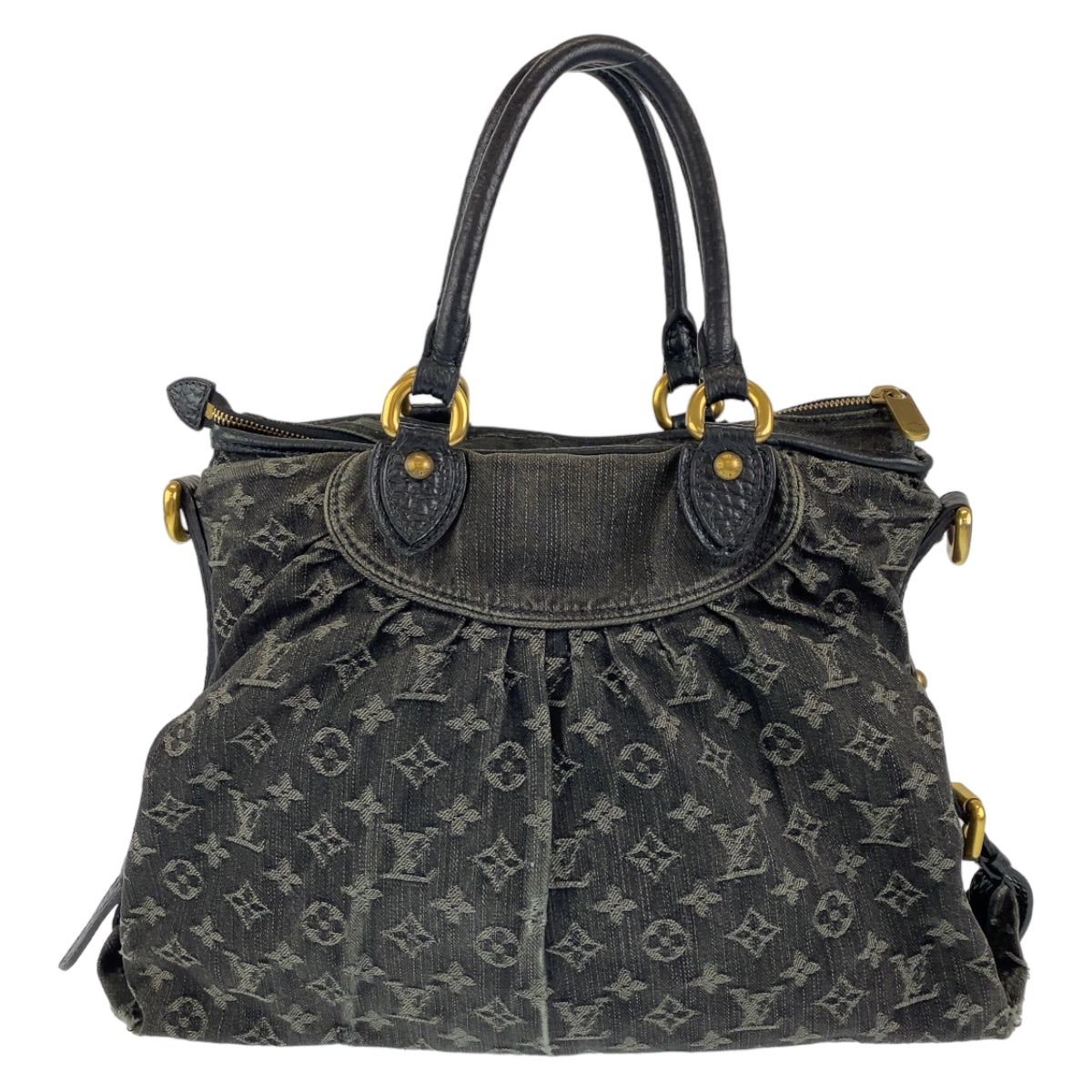 LOUIS VUITTON ルイヴィトン モノグラム デニム ネオカヴィ ＭＭ ブラック 黒 ゴールド金具 モノグラムデニム M95351 ショルダーバッグ ハンドバッグ 2way  レディース
