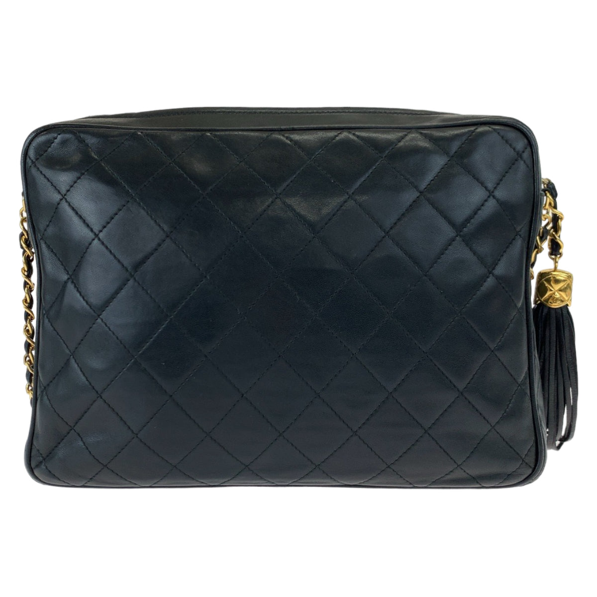 10588
CHANEL シャネル ヴィンテージ マトラッセ ココマーク フリンジ ブラック 黒 ゴールド金具 ラムスキン 斜め掛け ショルダーバッグ ポシェット  レディース