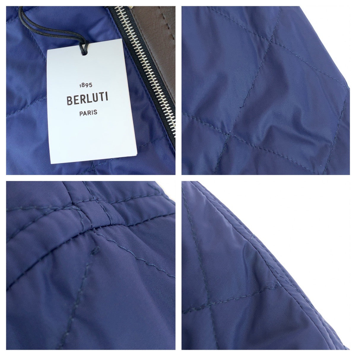 12533
Berluti ベルルッティ サイズ46 ネイビー ブラック シルバー金具 ウール / レザー R19OBL96PAEQ ブルゾン ジャケット スタジャン  メンズ