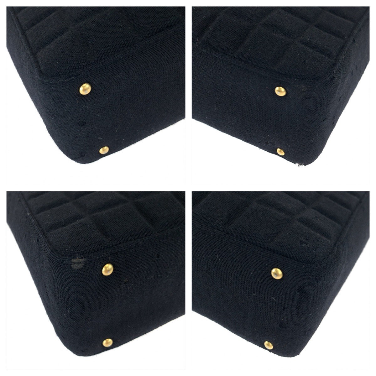 10591
CHANEL シャネル ヴィンテージ チョコバー ココマーク ブラック ゴールド金具 キャンバス ショルダーバッグ ハンドバッグ レディース AB58