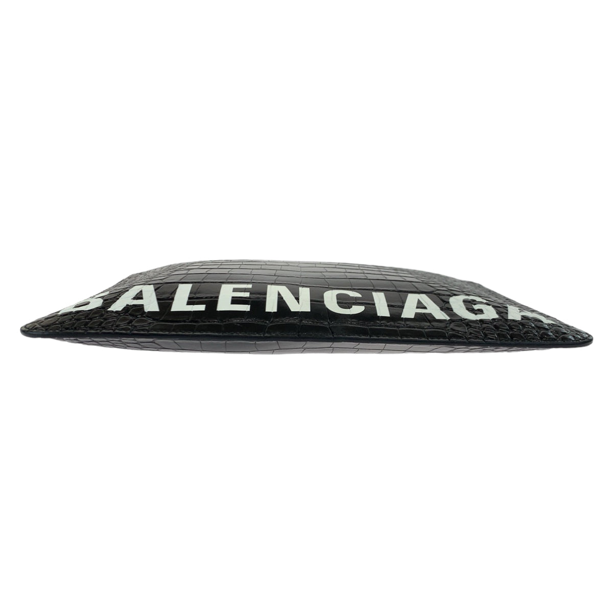 BALENCIAGA バレンシアガ クロコ型押し ロゴ 型押し ブラック 黒 ホワイト 白 レザー 579550 クラッチバッグ セカンドバッグ  メンズ