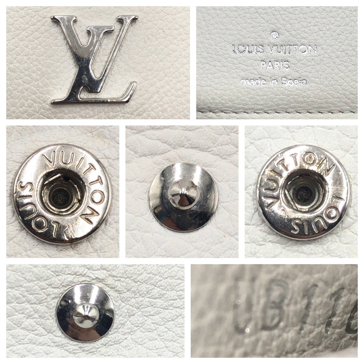 10592
LOUIS VUITTON ルイヴィトン ポルトフォイユ ロックミニ ホワイト シルバー金具 レザー M68482 折財布 コンパクトウォレット  レディース